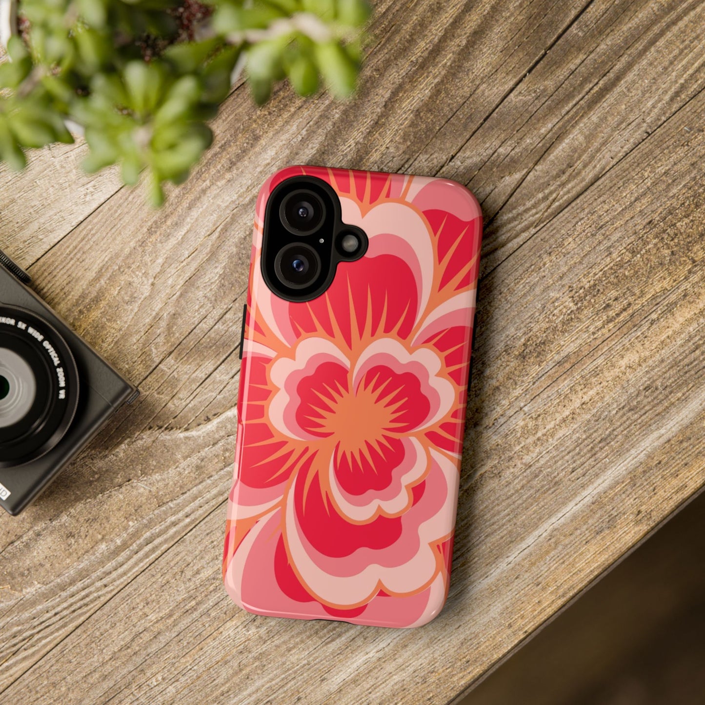 Bold Red Floral Phone Case – Vibrant Statement Cover
