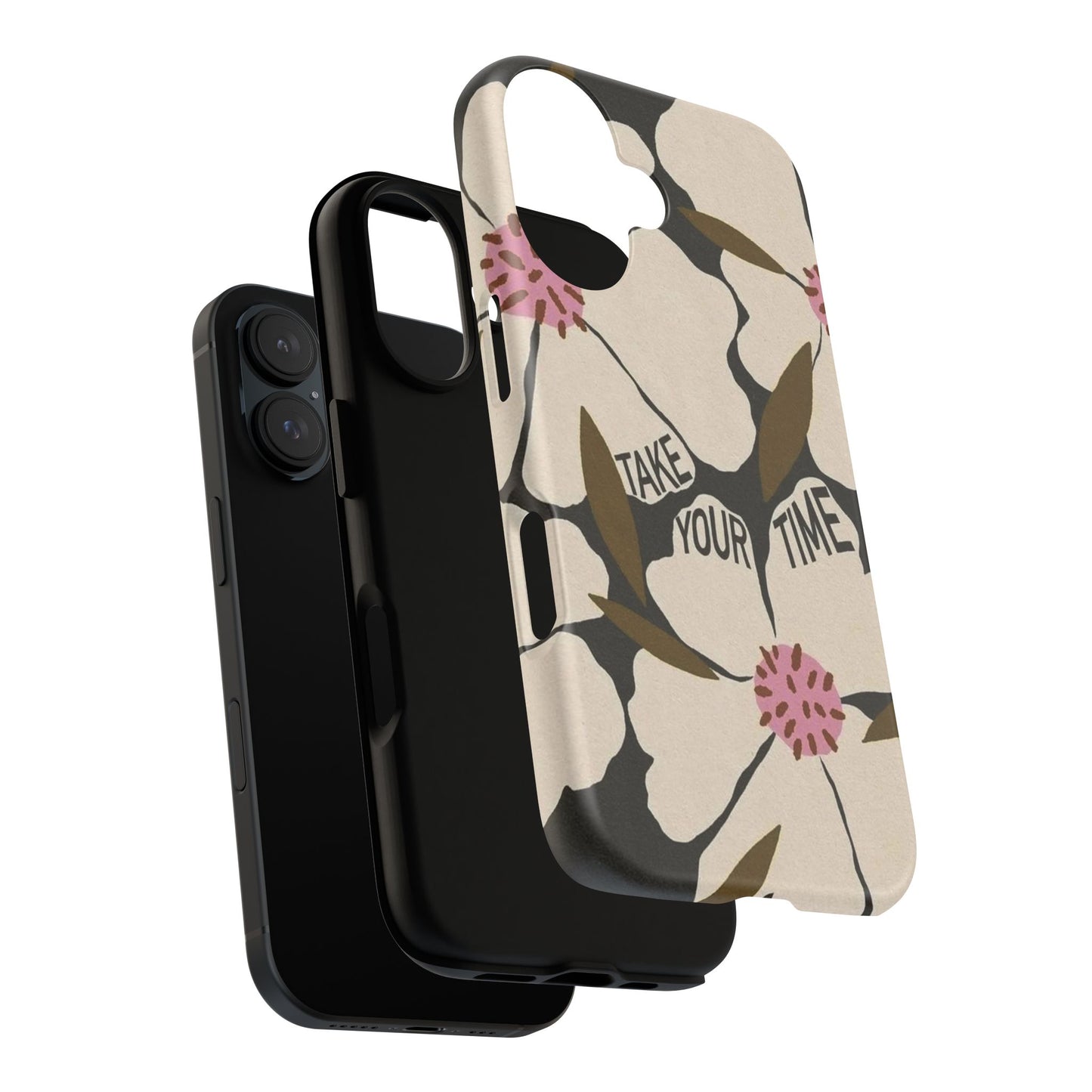Take Your Time Floral Phone Case – Minimal Aesthetic Protection