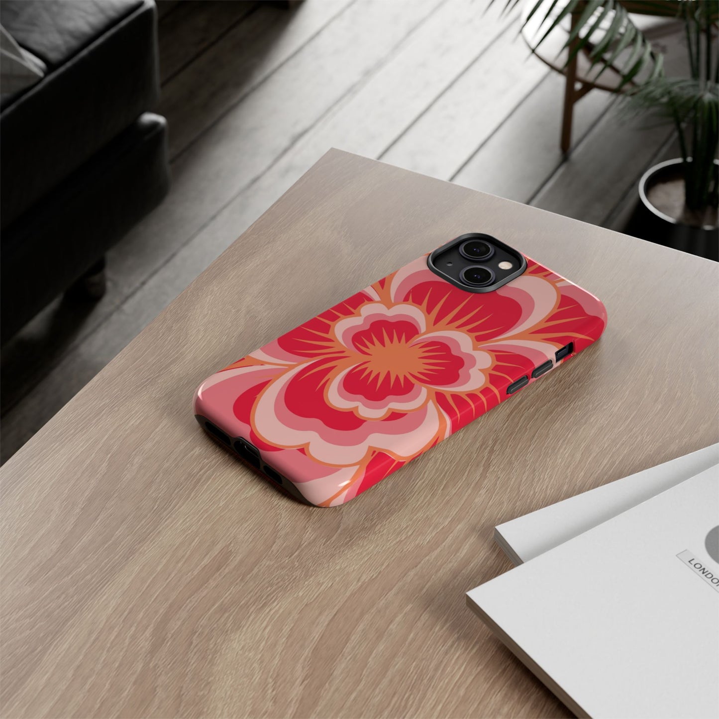 Bold Red Floral Phone Case – Vibrant Statement Cover