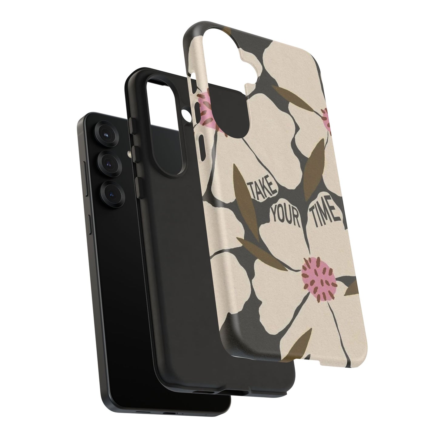 Take Your Time Floral Phone Case – Minimal Aesthetic Protection