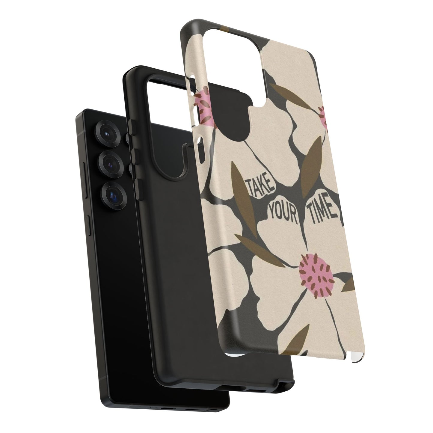 Take Your Time Floral Phone Case – Minimal Aesthetic Protection