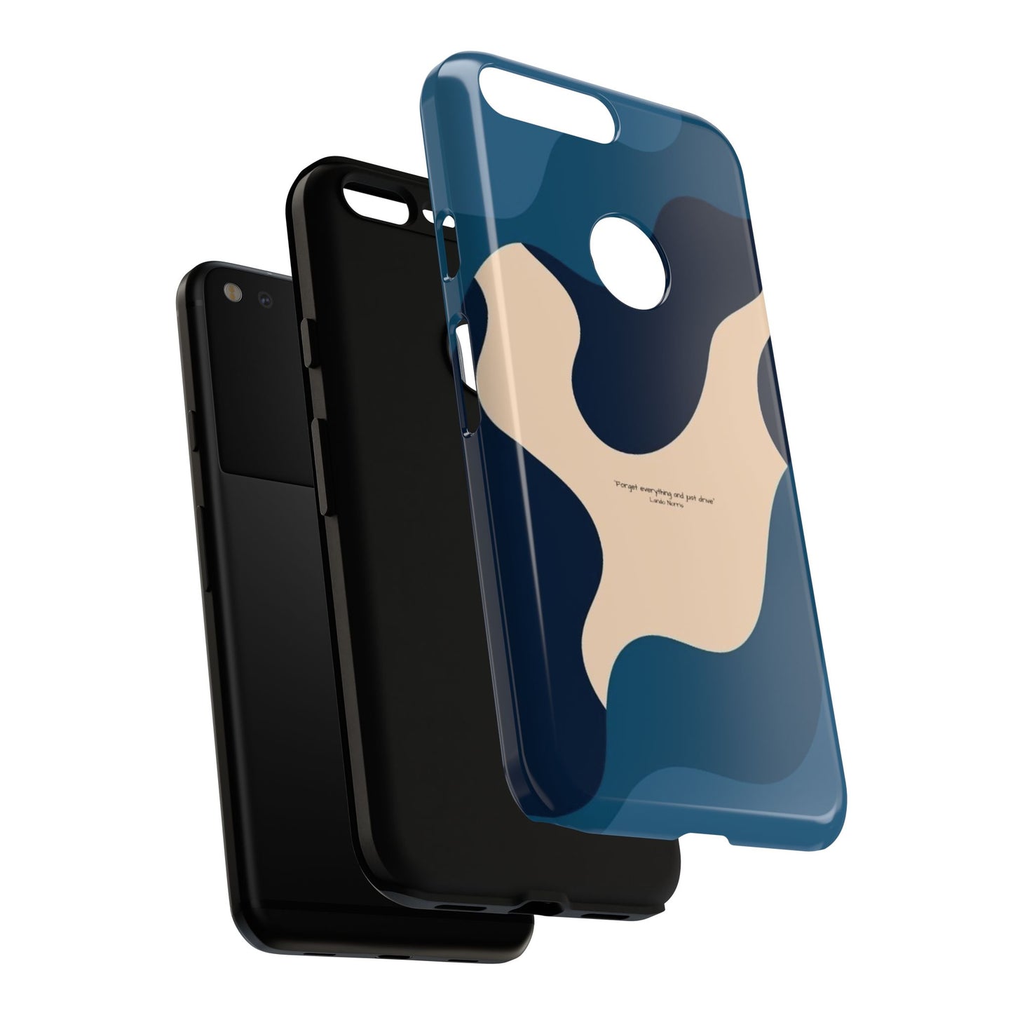 Abstract Blue Waves Phone Case – Glossy Finish