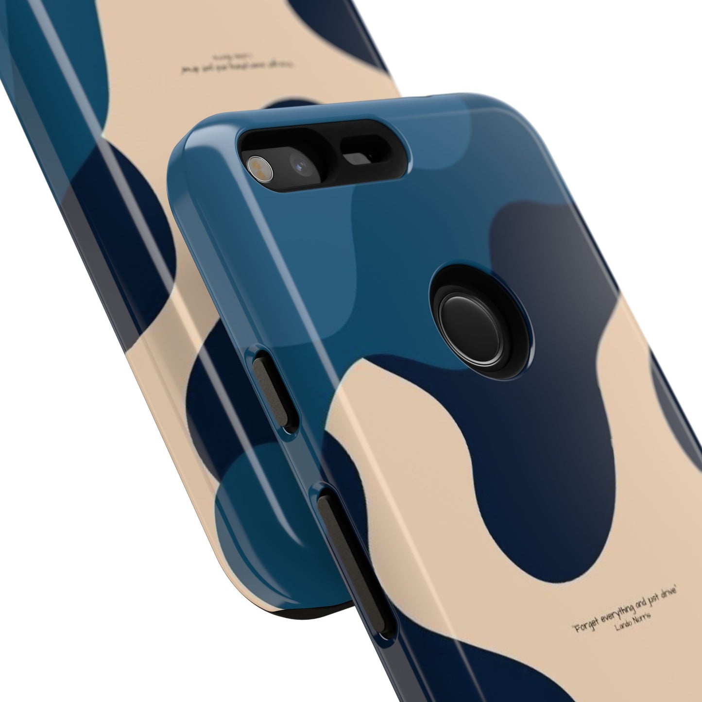 Abstract Blue Waves Phone Case – Glossy Finish