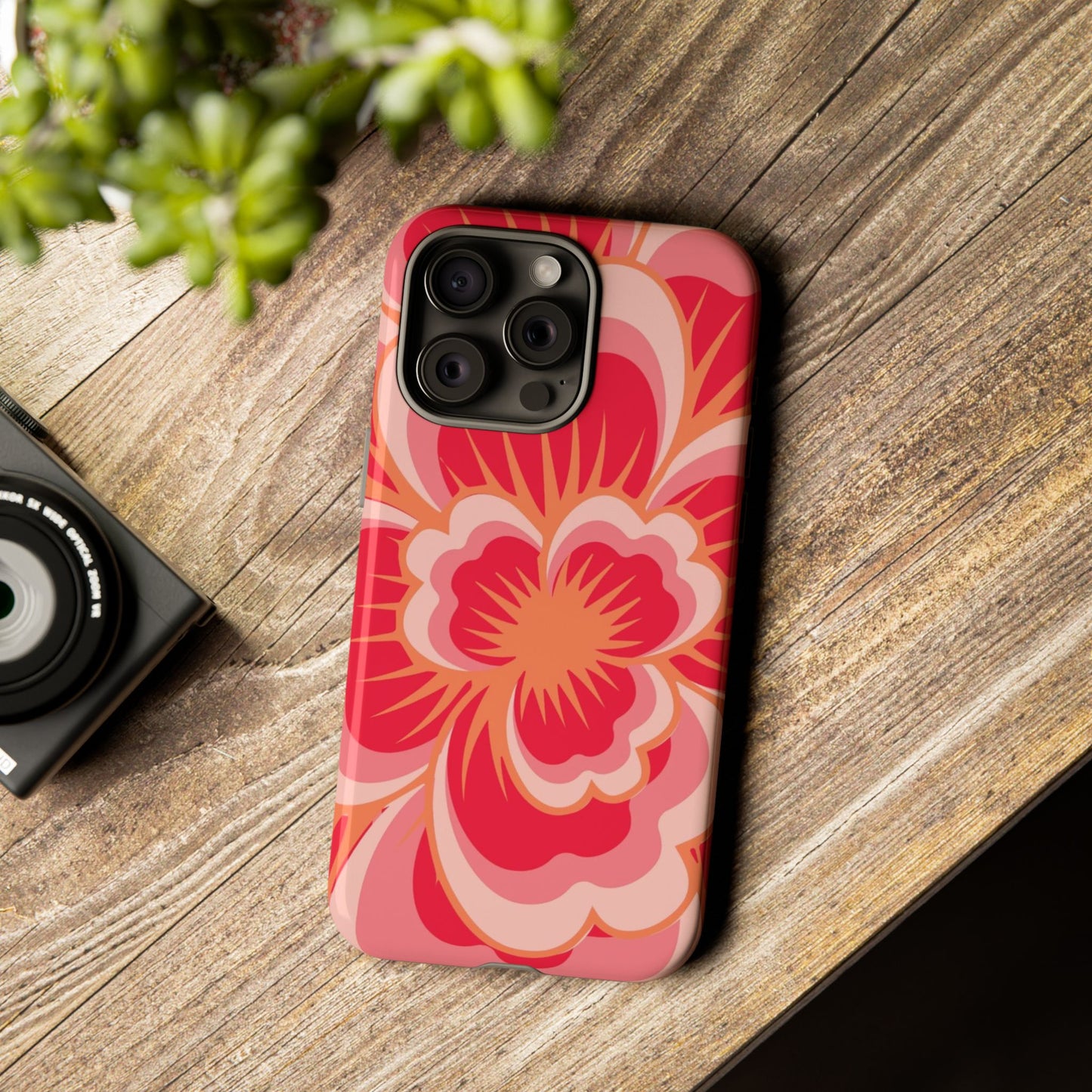 Bold Red Floral Phone Case – Vibrant Statement Cover