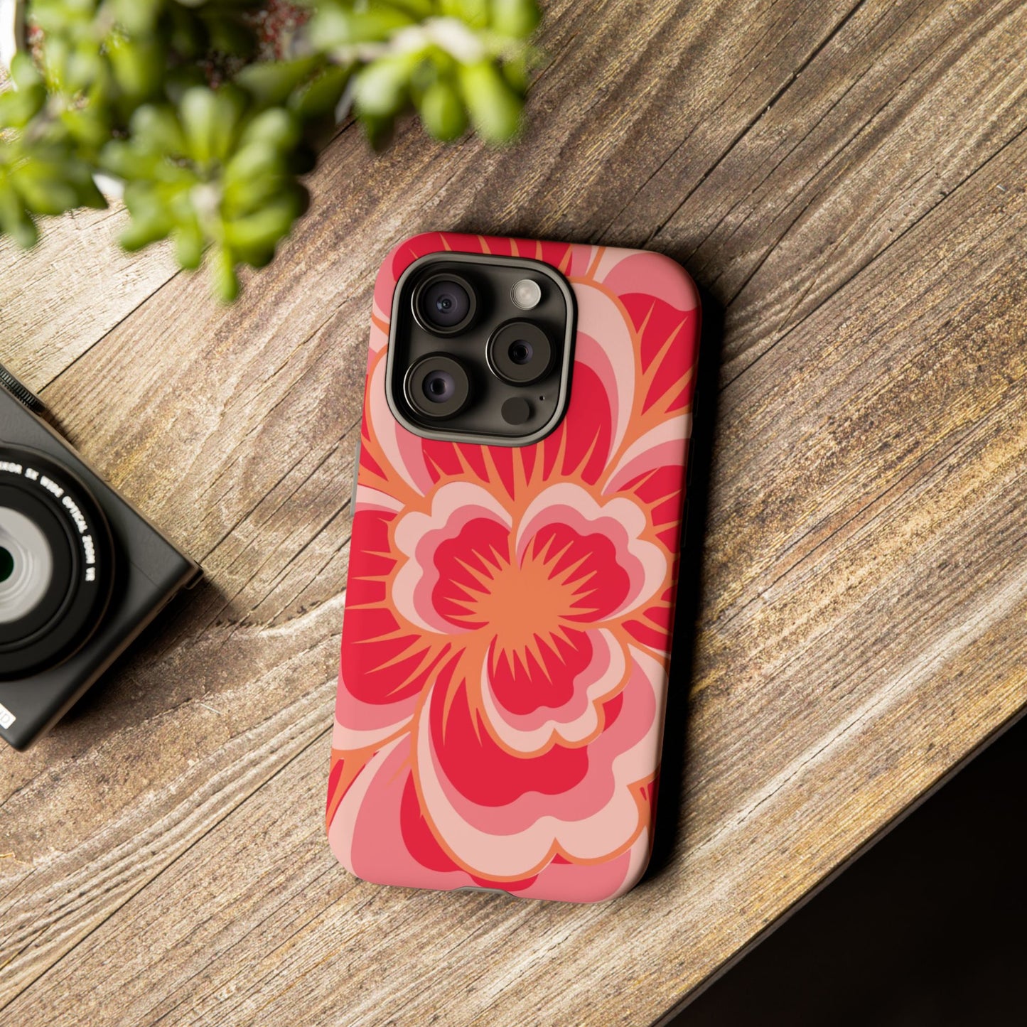 Bold Red Floral Phone Case – Vibrant Statement Cover