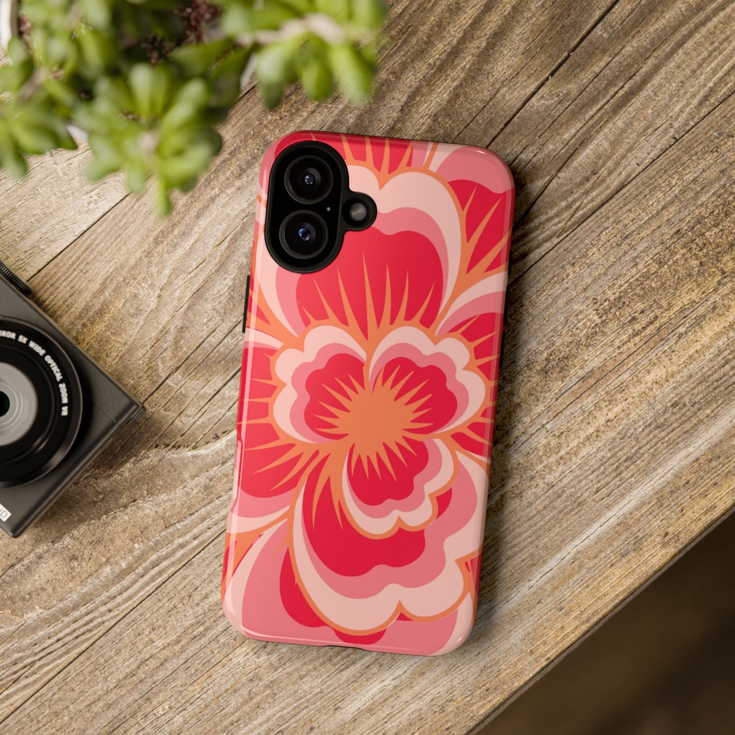 Bold Red Floral Phone Case – Vibrant Statement Cover