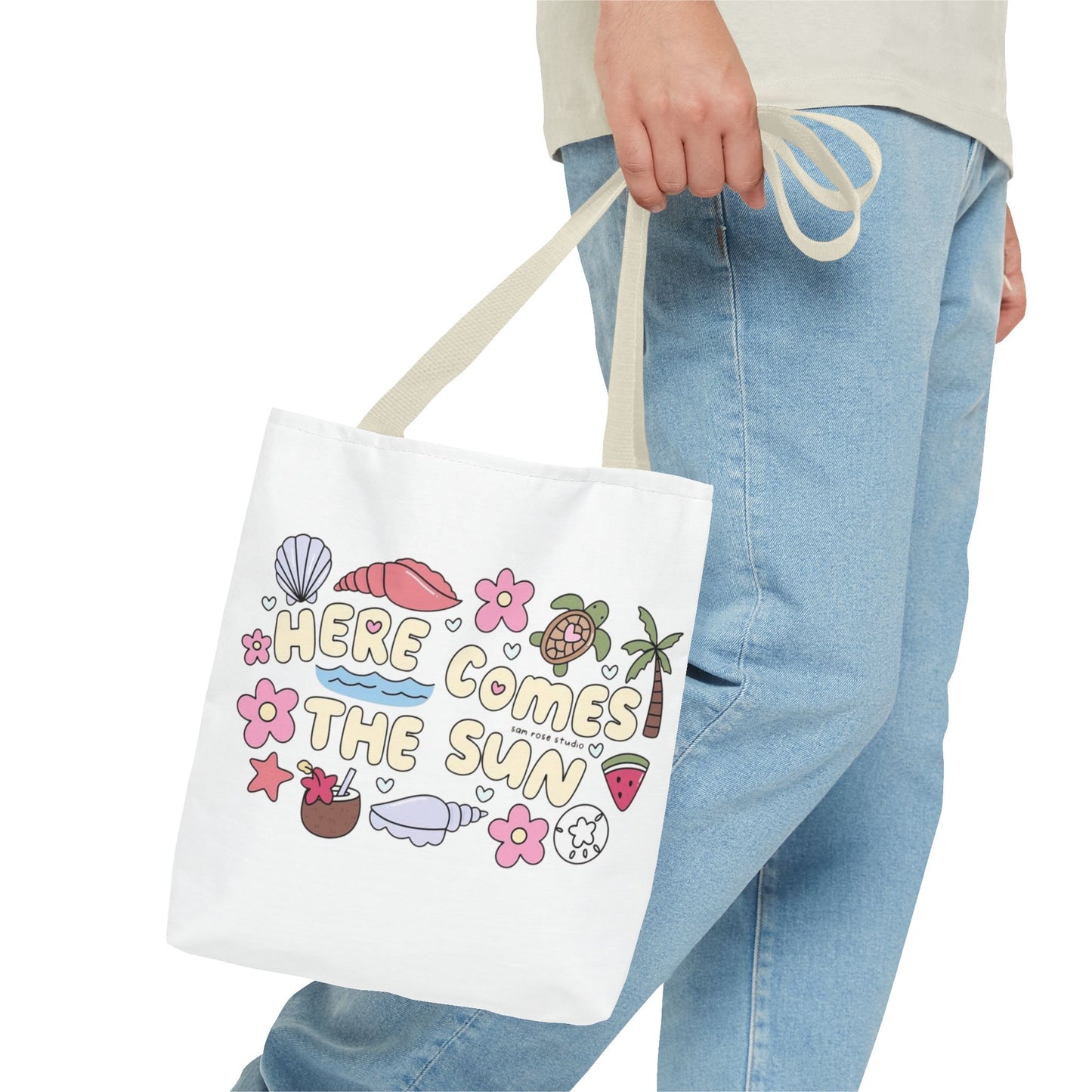 Here Comes the Sun - Cute Summer Tote bag for Beach Days