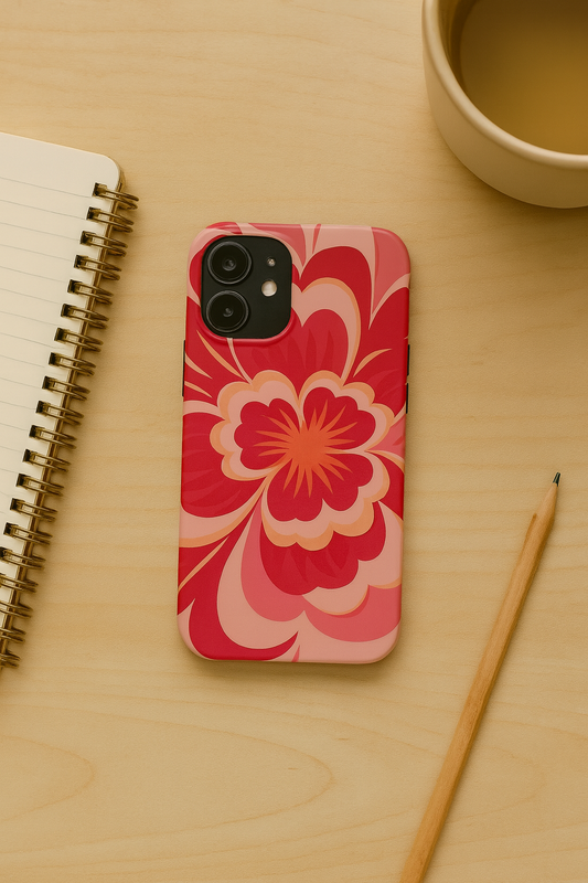Bold Red Floral Phone Case – Vibrant Statement Cover