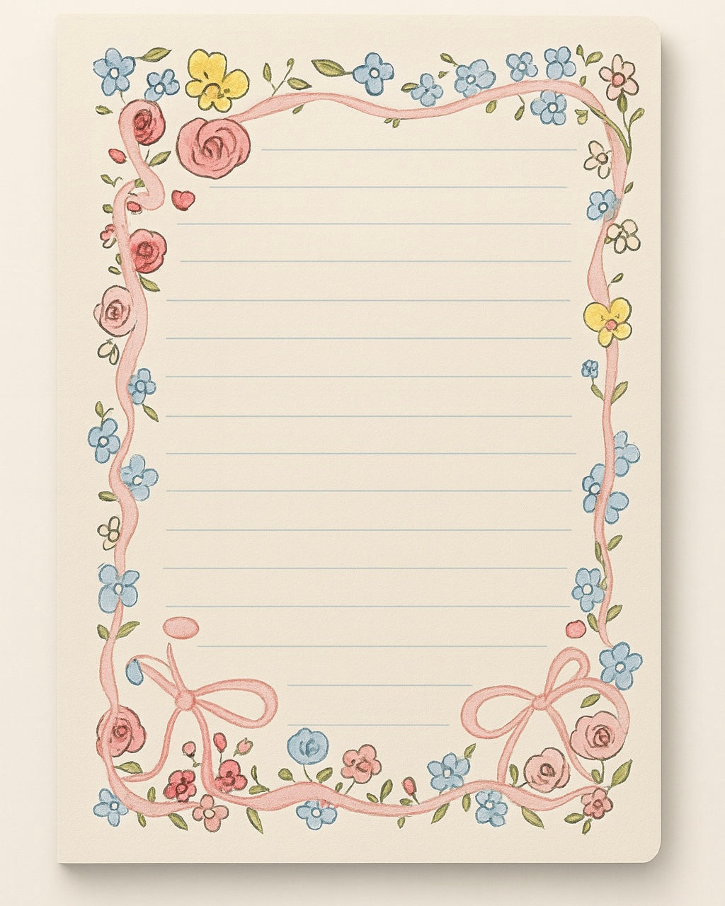Floral Ribbon Notepad