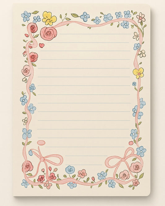 Floral Ribbon Notepad