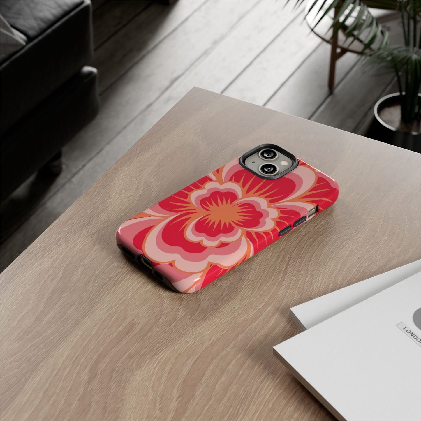 Bold Red Floral Phone Case – Vibrant Statement Cover