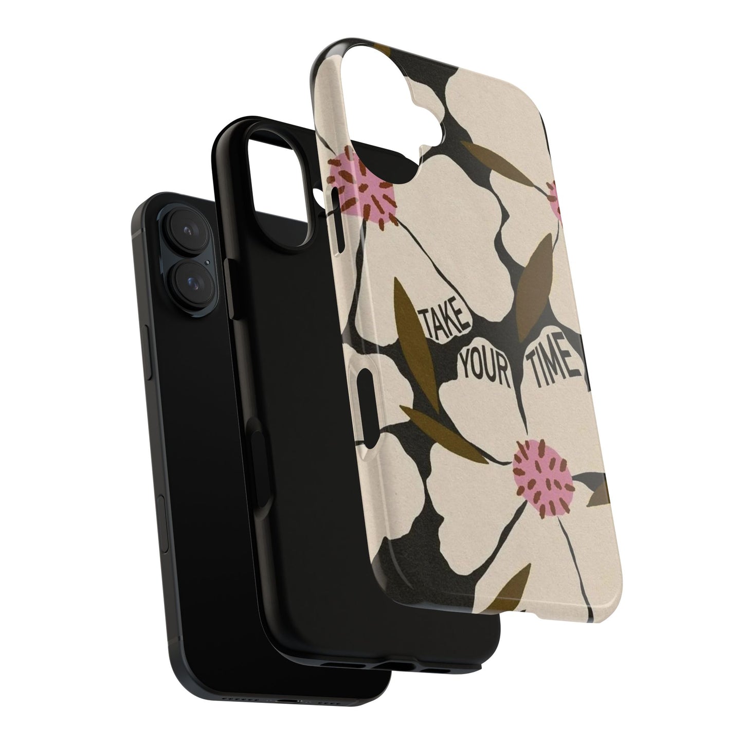 Take Your Time Floral Phone Case – Minimal Aesthetic Protection