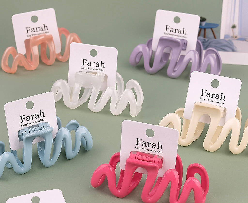 Wavy Pastel Hair Claw Clip – 9 cm