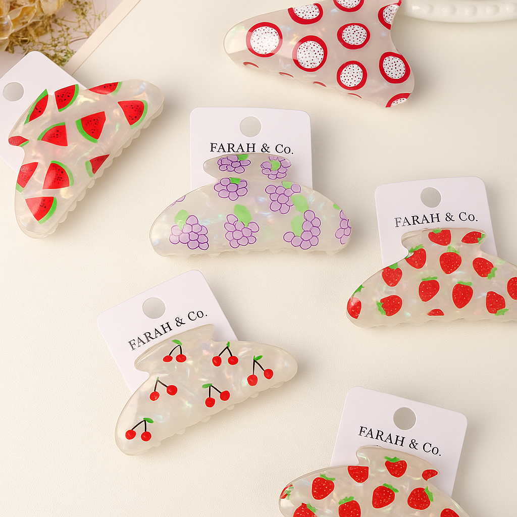 Fruit Collection Hair Claw Clips – 9 cm