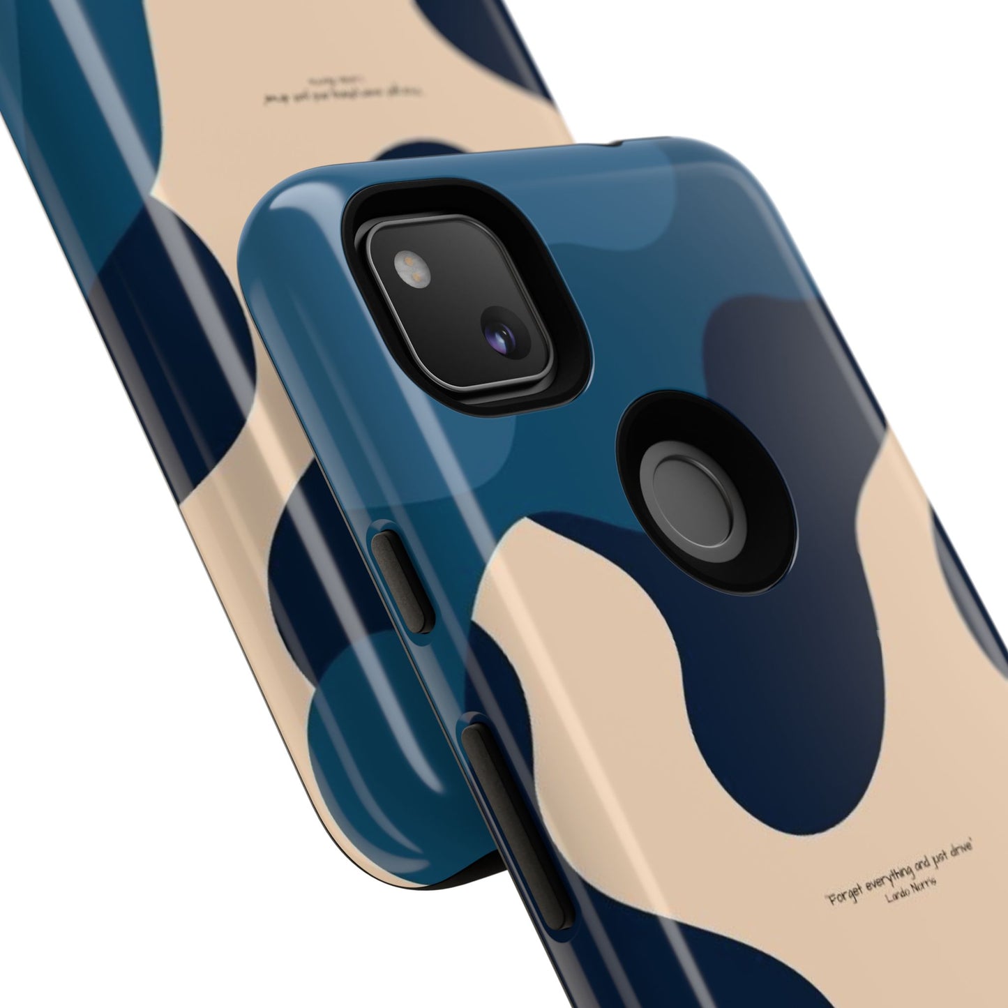 Abstract Blue Waves Phone Case – Glossy Finish