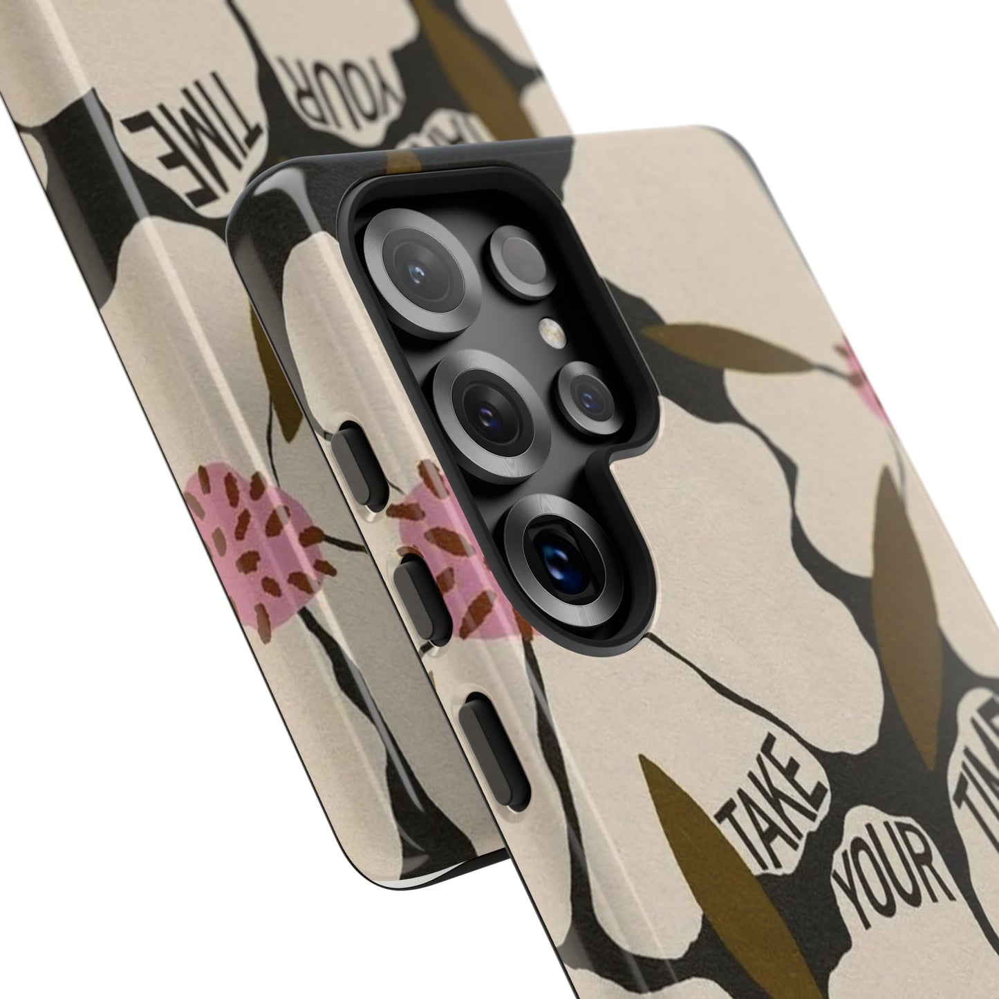 Take Your Time Floral Phone Case – Minimal Aesthetic Protection