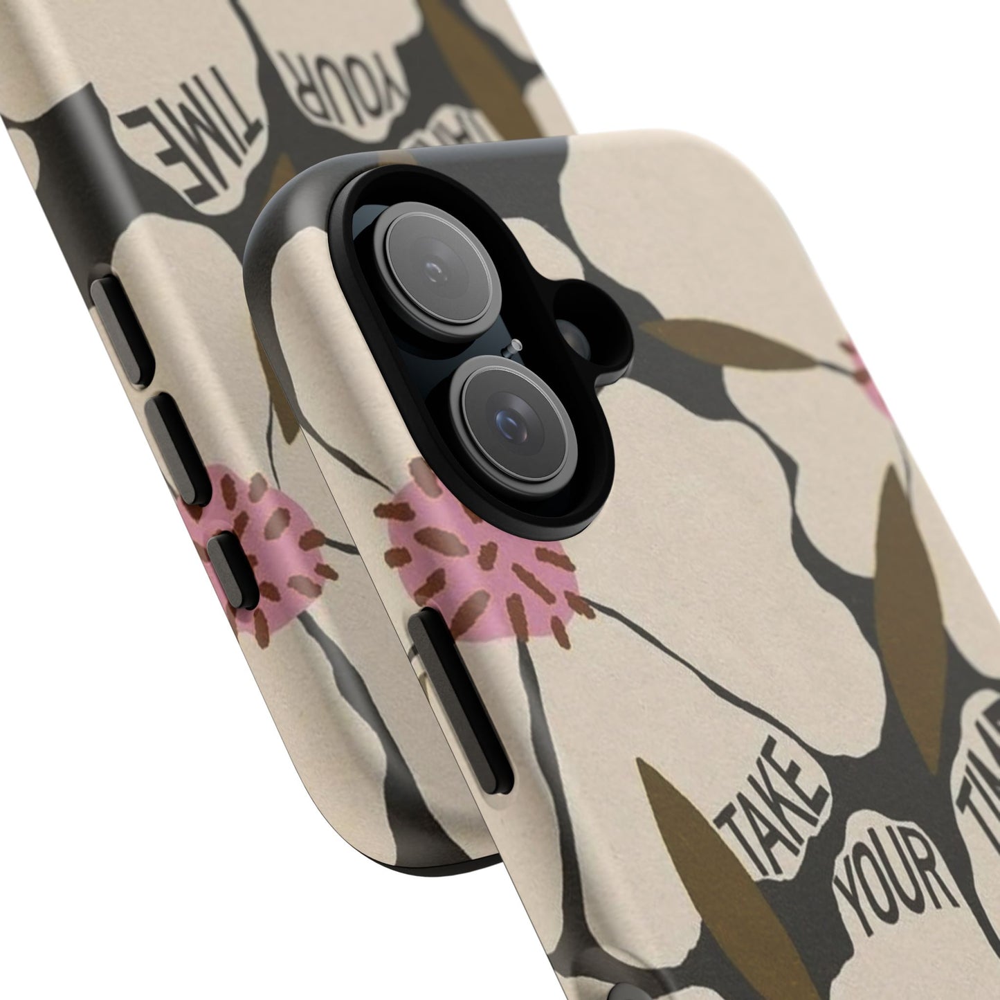 Take Your Time Floral Phone Case – Minimal Aesthetic Protection