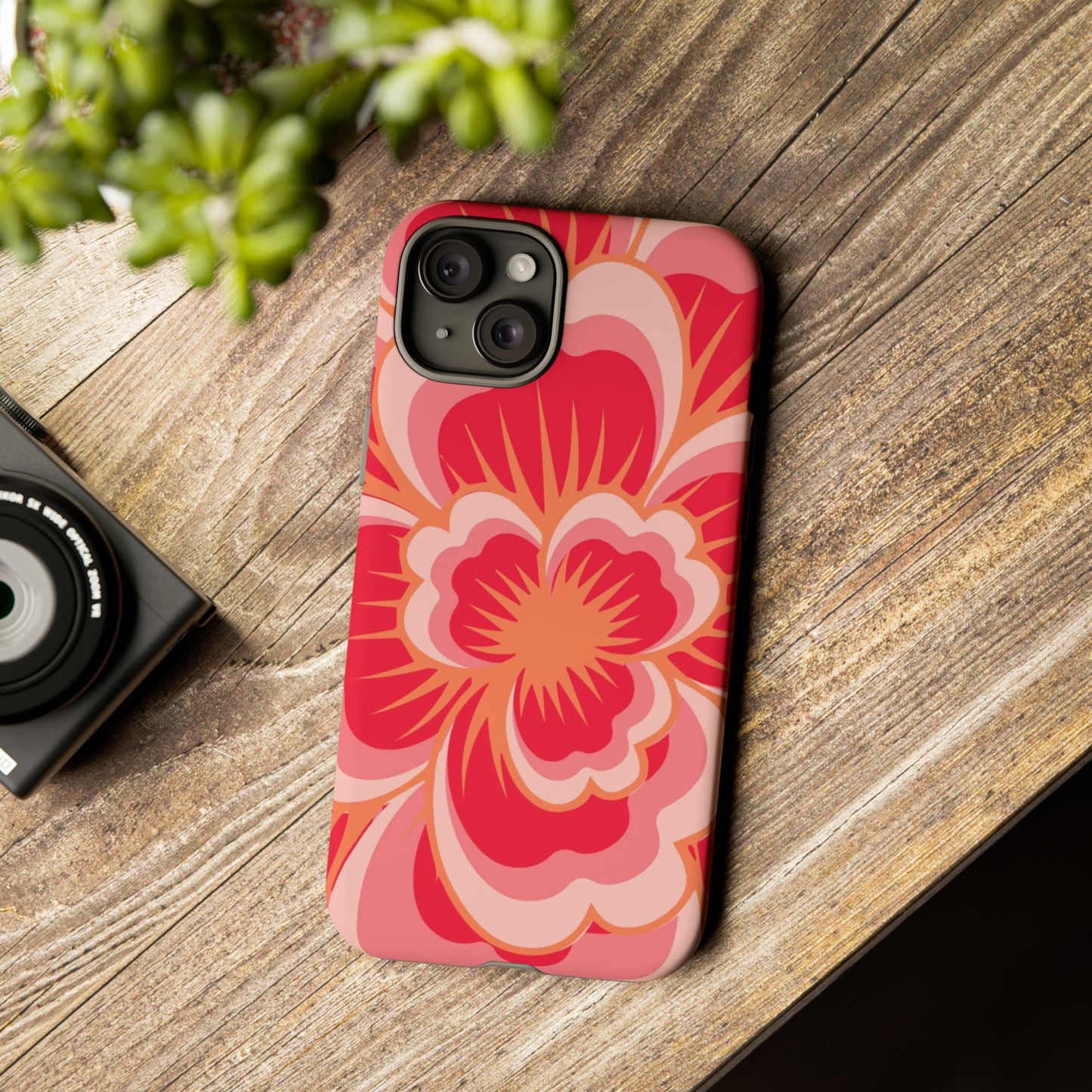Bold Red Floral Phone Case – Vibrant Statement Cover