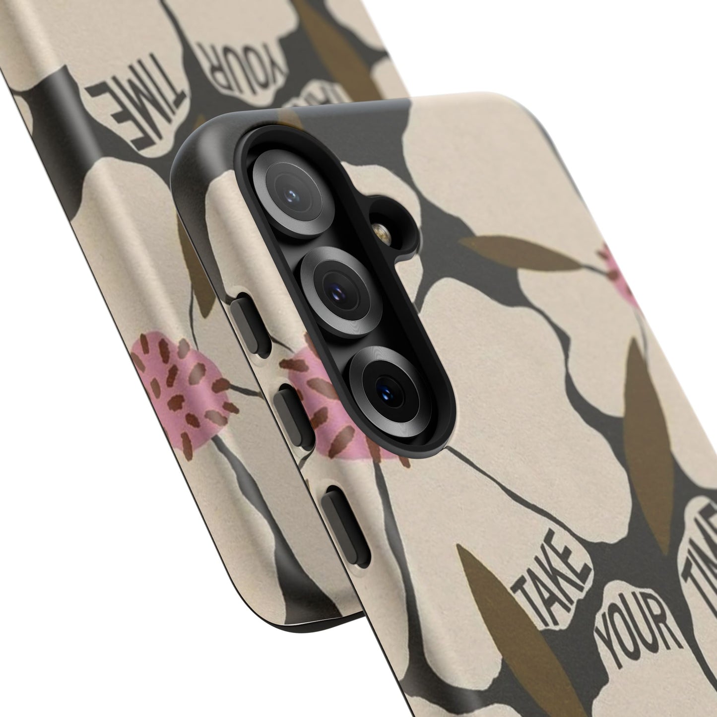Take Your Time Floral Phone Case – Minimal Aesthetic Protection