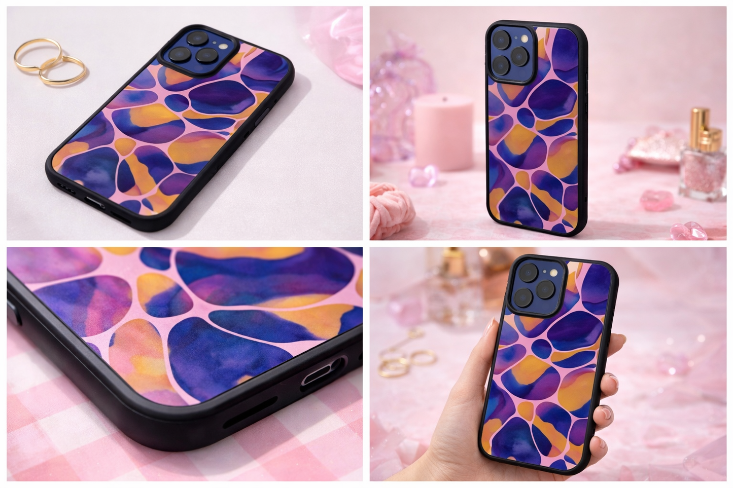 Abstract Aura Phone Case | Purple & Orange Aesthetic Cover