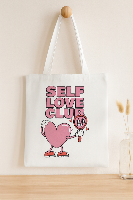Self Love Club Tote Bag | Cute Aesthetic Eco-Friendly Shopper