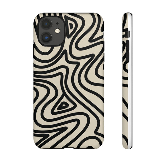Abstract Black Waves Phone Case