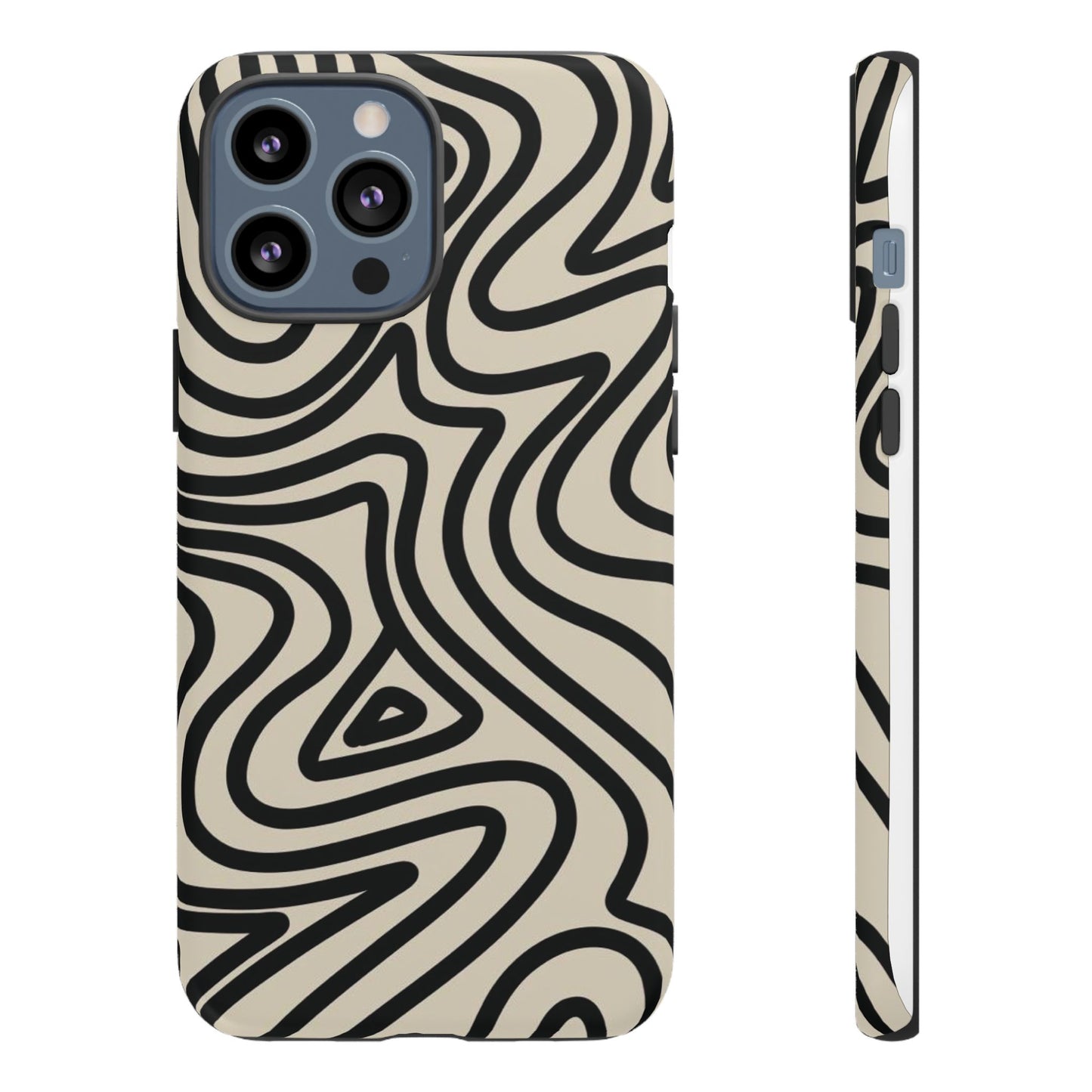 Abstract Black Waves Phone Case