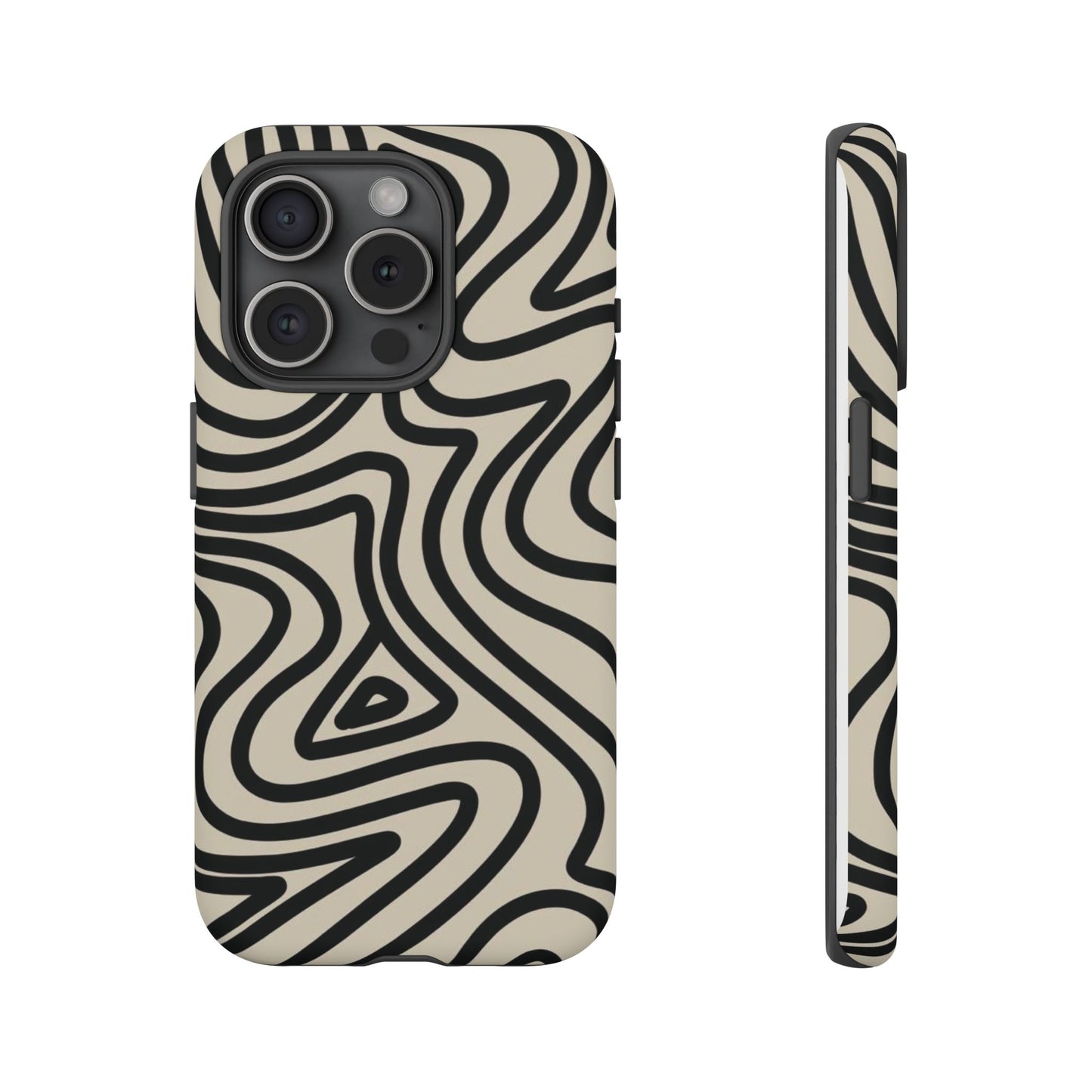 Abstract Black Waves Phone Case