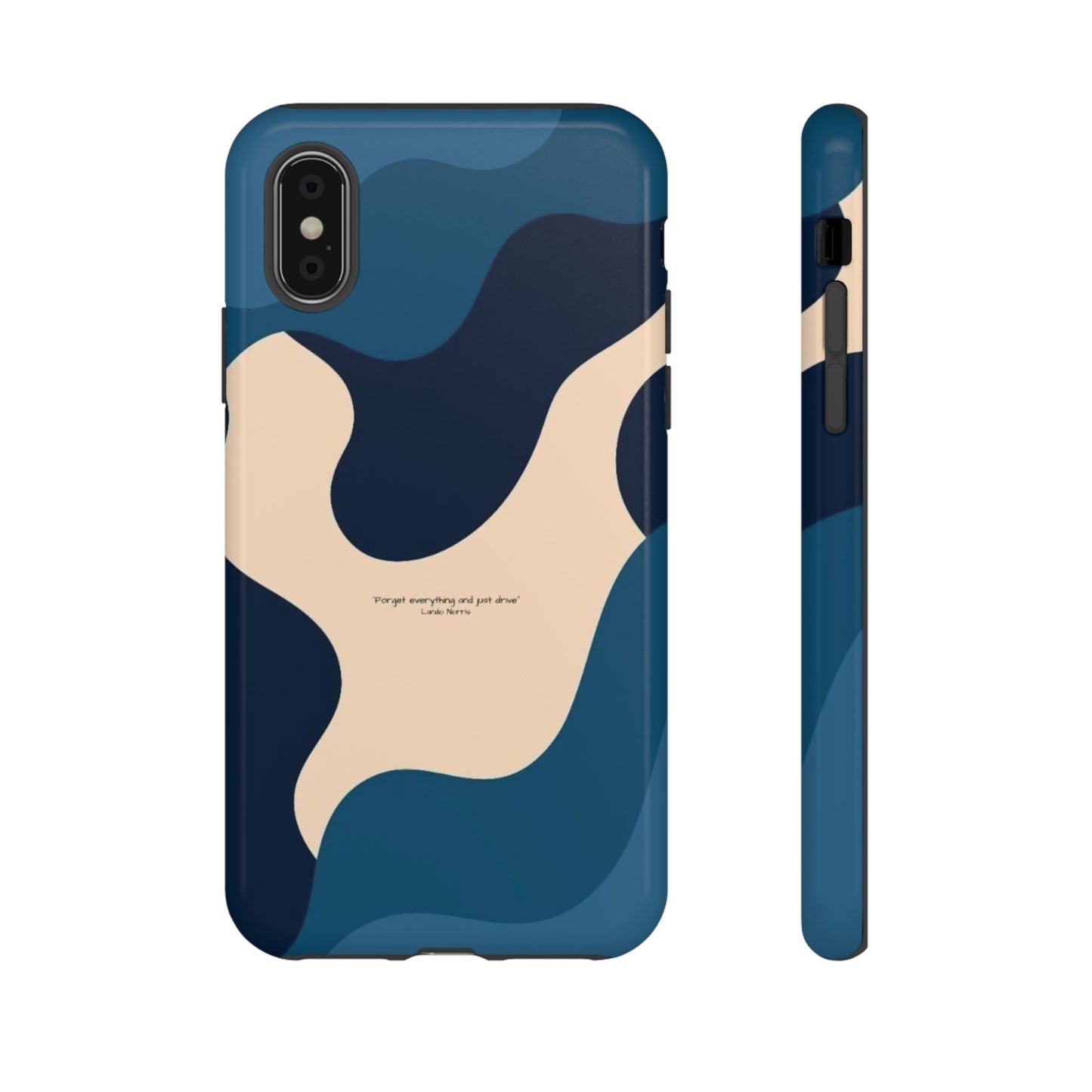 Abstract Blue Waves Phone Case – Glossy Finish