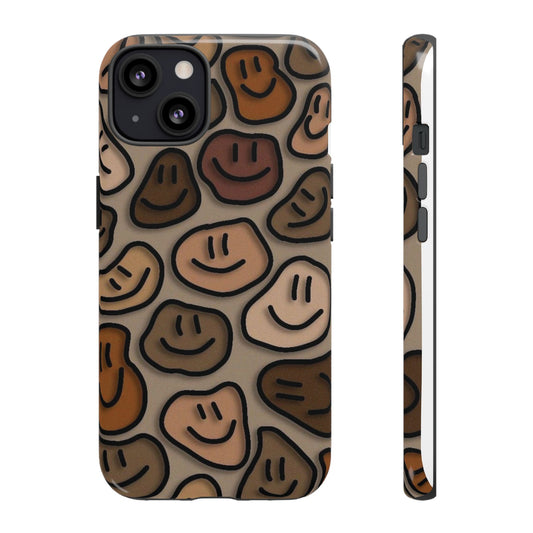 Smiley Pebbles Phone Case – Neutral Aesthetic