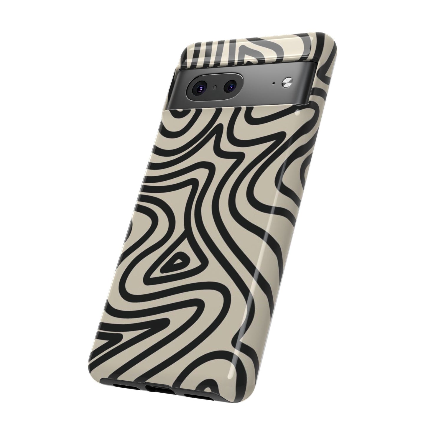 Abstract Black Waves Phone Case