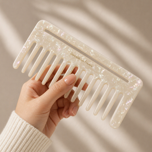 🤍 PEARL CREAM WIDE TOOTH COMB