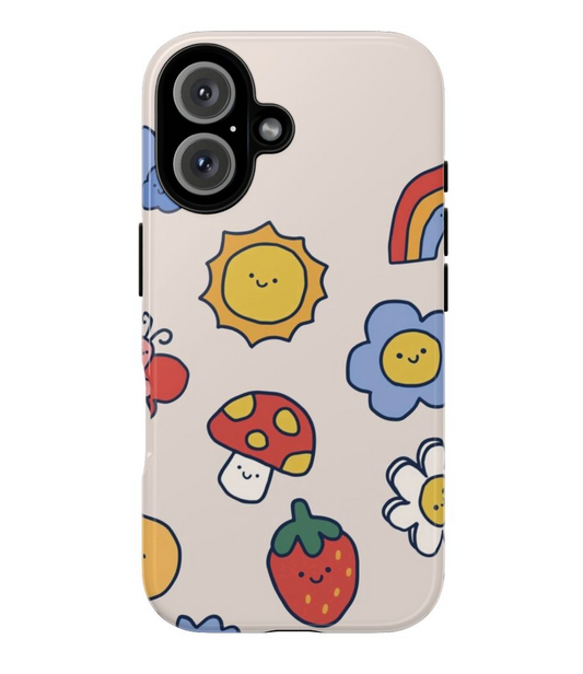 🌈 Cute Doodle Phone Case – Colorful Cartoon Design