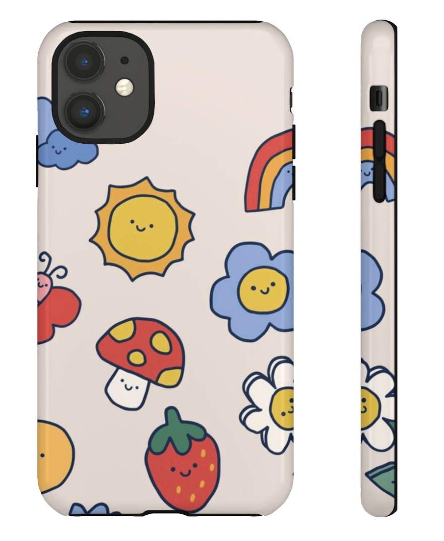 🌈 Cute Doodle Phone Case – Colorful Cartoon Design
