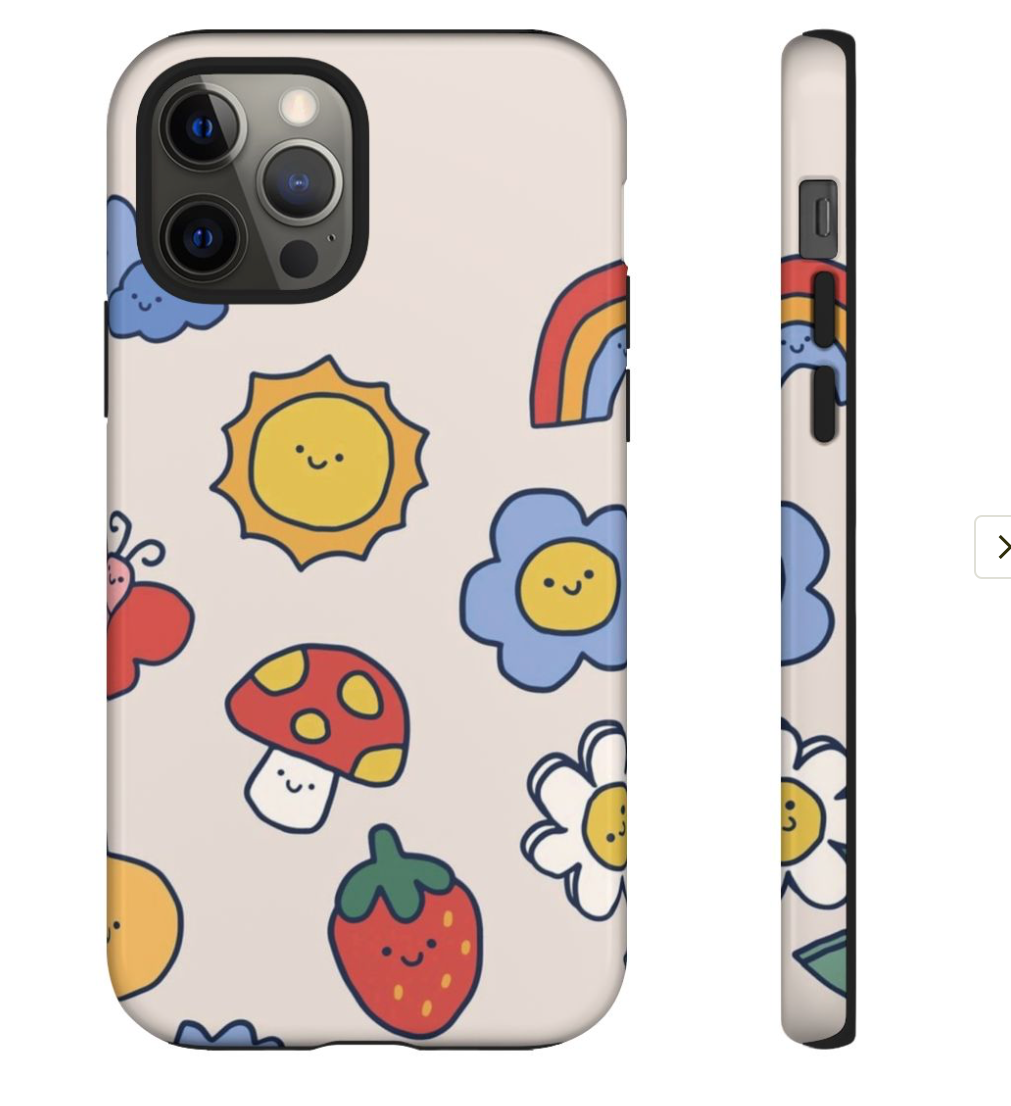 🌈 Cute Doodle Phone Case – Colorful Cartoon Design