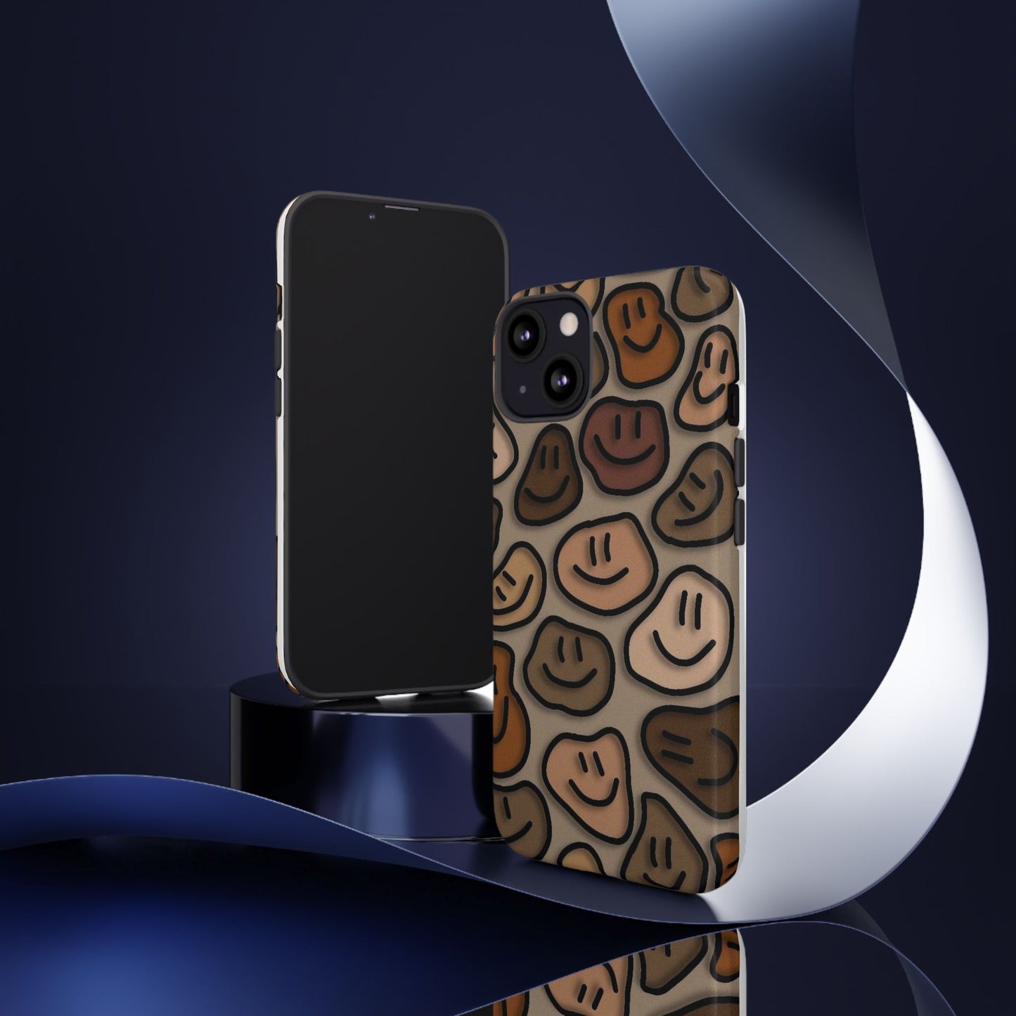 Smiley Pebbles Phone Case – Neutral Aesthetic