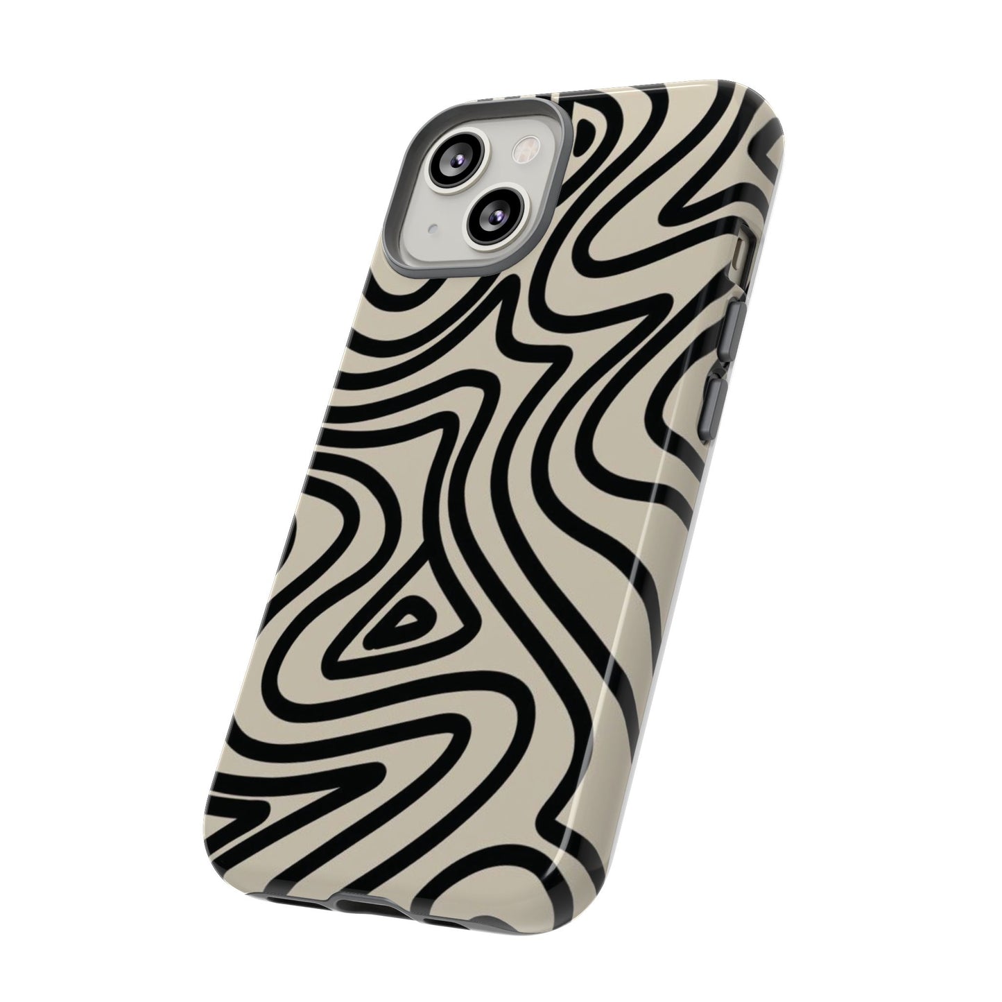 Abstract Black Waves Phone Case