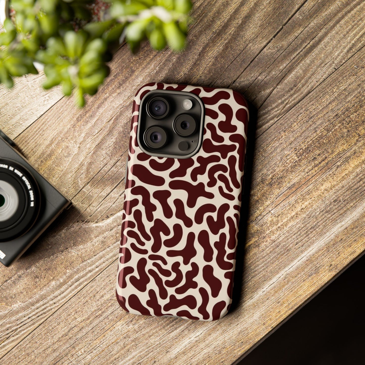 Brown Abstract Spots Phone Case