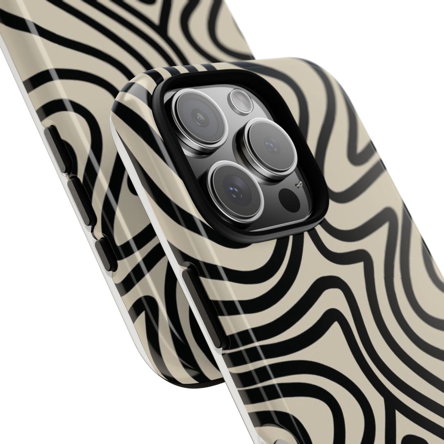 Abstract Black Waves Phone Case