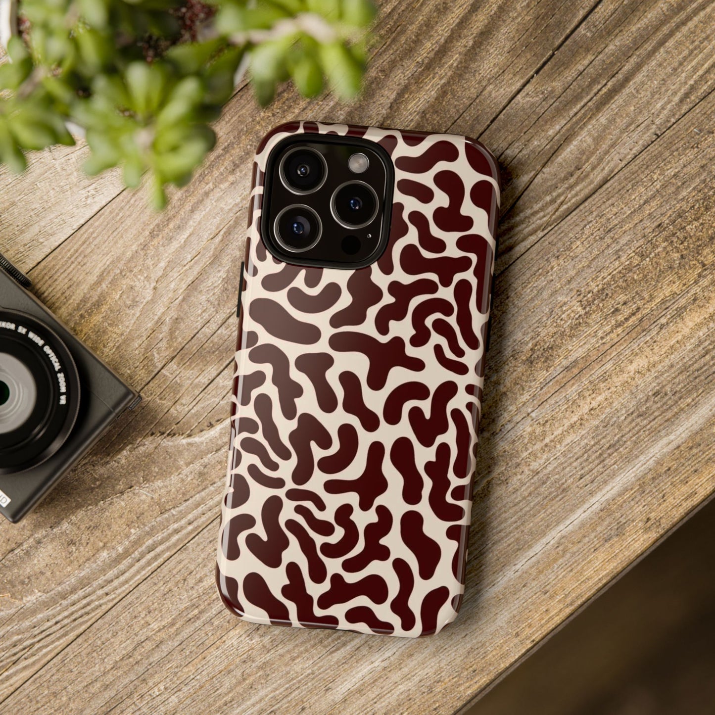 Brown Abstract Spots Phone Case