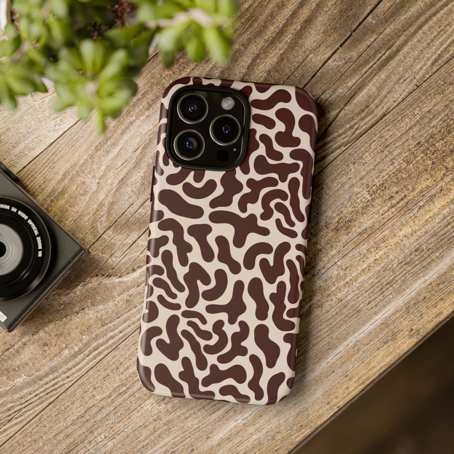 Brown Abstract Spots Phone Case