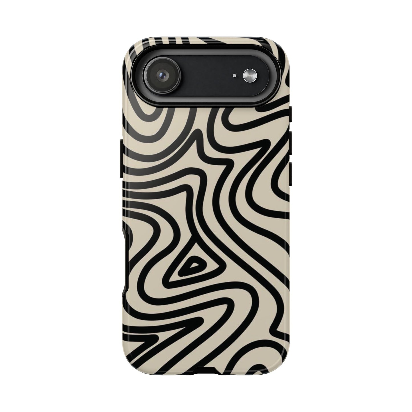 Abstract Black Waves Phone Case