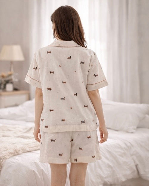 Dachshund Dreams Pajama Set – Cute Dog Print Sleepwear