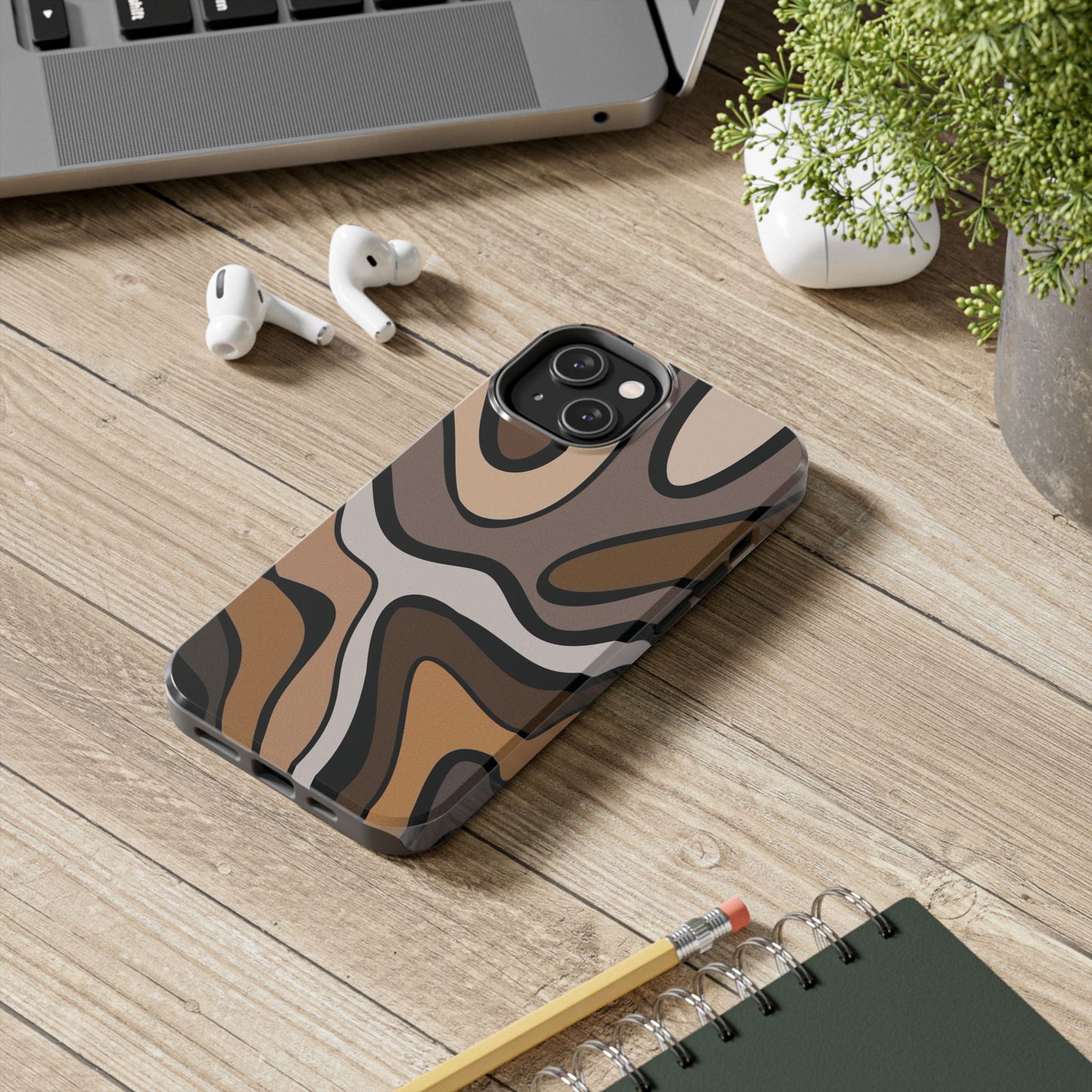 Retro Abstract Swirl Phone Case – 70s Aesthetic Vibes