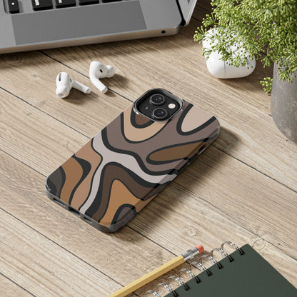 Retro Abstract Swirl Phone Case – 70s Aesthetic Vibes