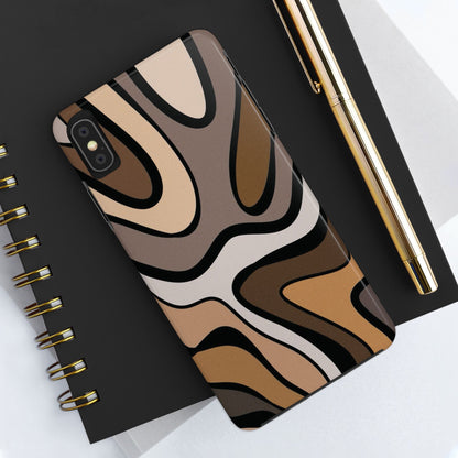 Retro Abstract Swirl Phone Case – 70s Aesthetic Vibes
