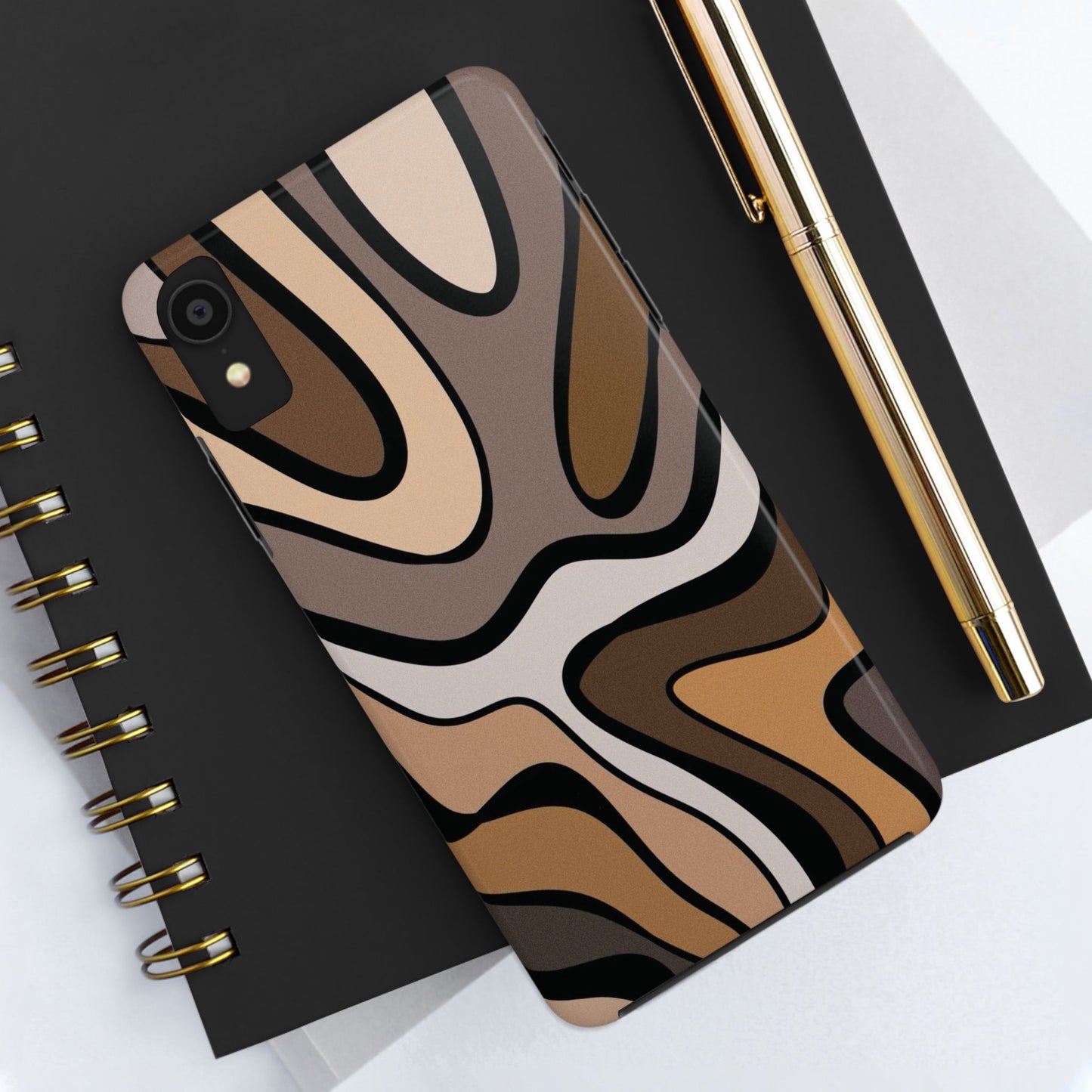 Retro Abstract Swirl Phone Case – 70s Aesthetic Vibes