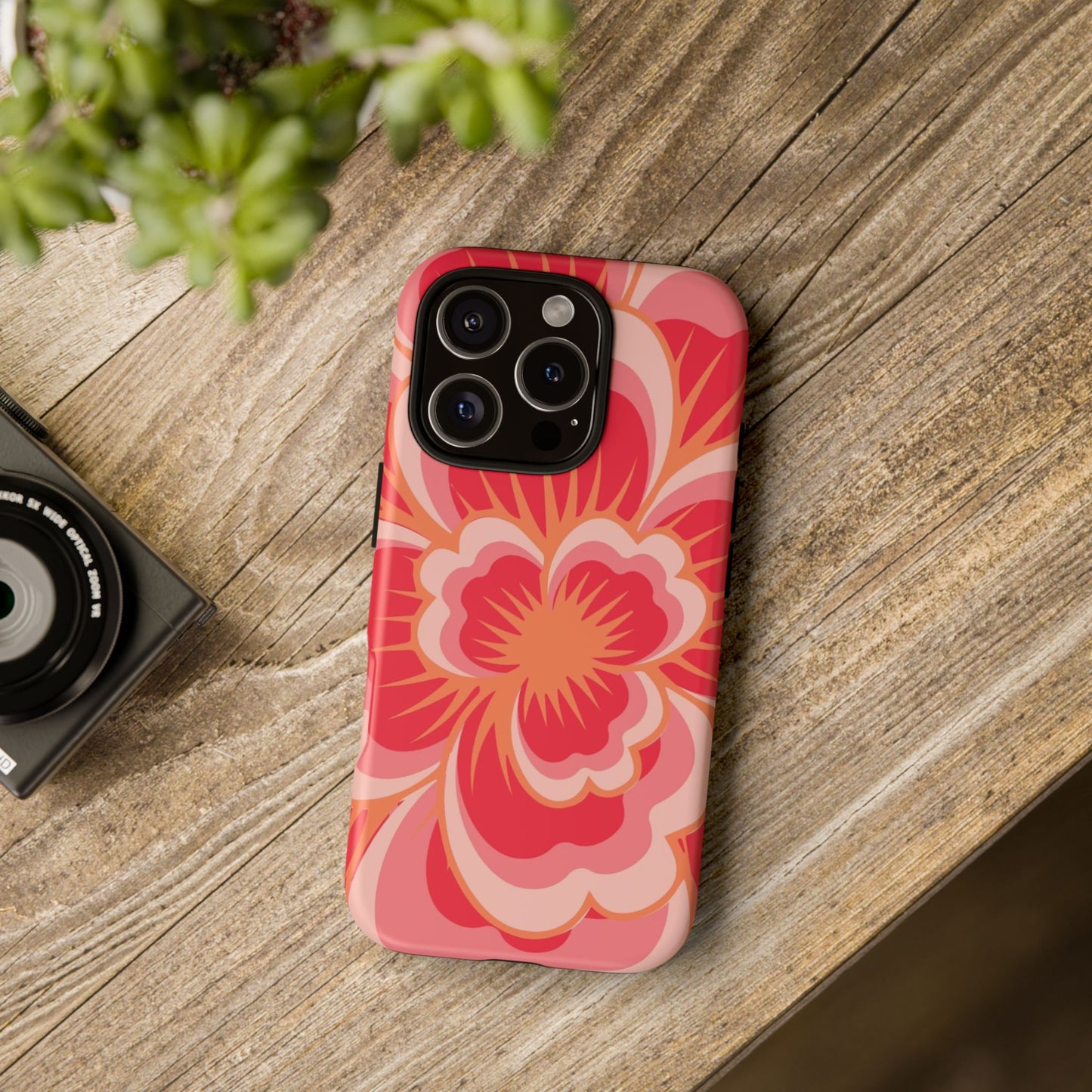 Bold Red Floral Phone Case – Vibrant Statement Cover