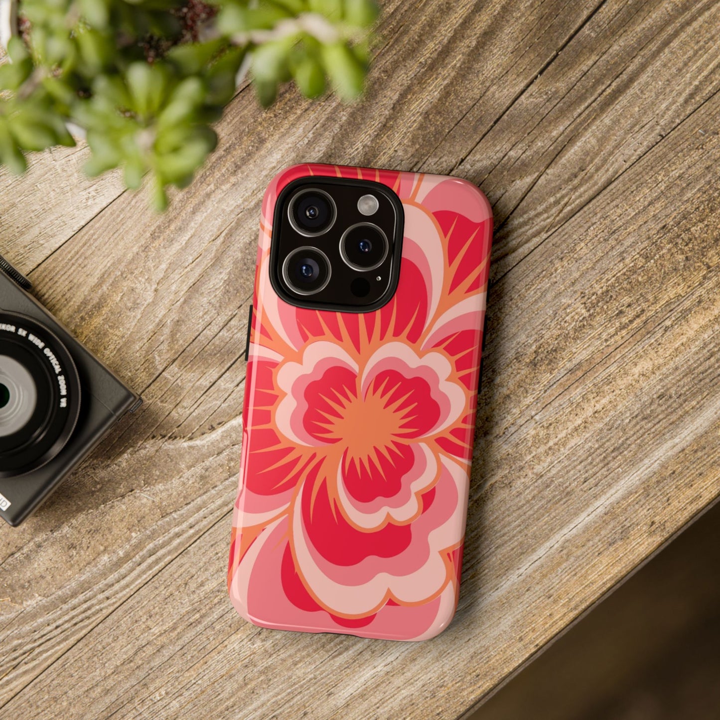 Bold Red Floral Phone Case – Vibrant Statement Cover