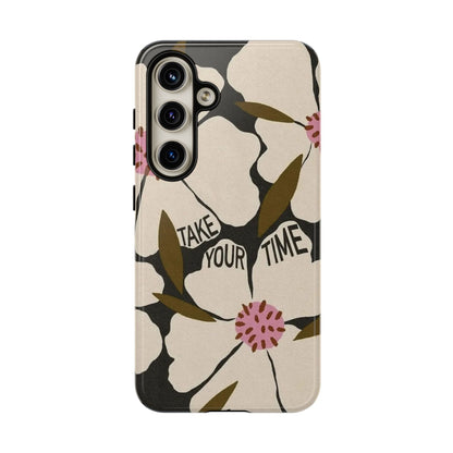 Take Your Time Floral Phone Case – Minimal Aesthetic Protection